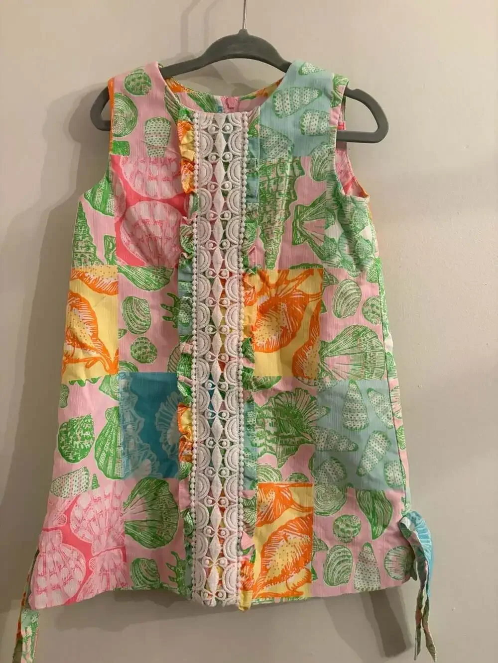 Lilly Pulitzer Little Lilly Shift Ruffle Dress What The Shell Patchwork Size 3